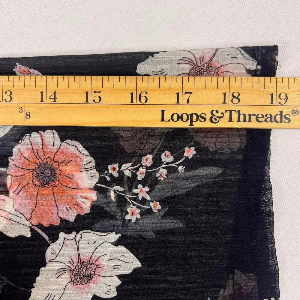 Torrid Fringe Kimono 3/4 Plus Size Sheer Floral Boho Shawl Wrap Festival Wedding - Picture 11 of 13